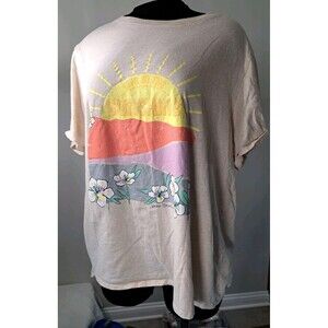 Vera Bradley T-Shirt Women's 2XL  Tan "Live In The Sunshine" Flowers Floral